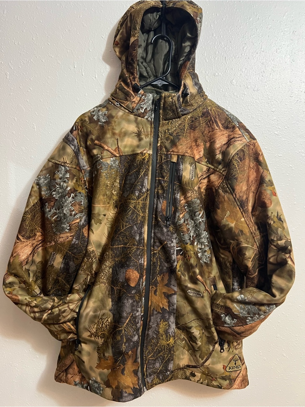 Kings Men's Camo Hooded Raincoat - Realtree-Style Brown/Green